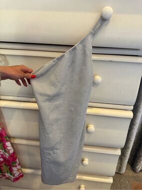 White Fox Boutique Silver One-Shoulder Dress